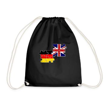 United Kingdom Flag Germany British German - Drawstring Bag - black - Front