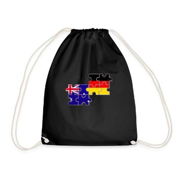 Australien Deutschland Australisch Deutsch Flagge - Turnbeutel - Schwarz - Vorne
