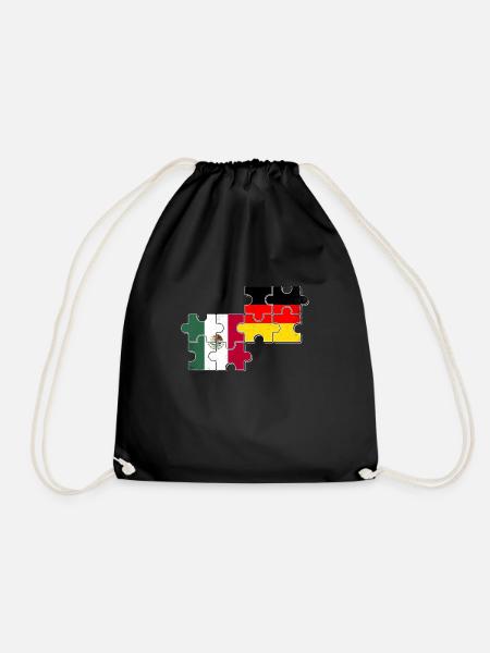 Mexiko Deutschland Mexikanisch Deutsch Flagge - Turnbeutel - Schwarz
