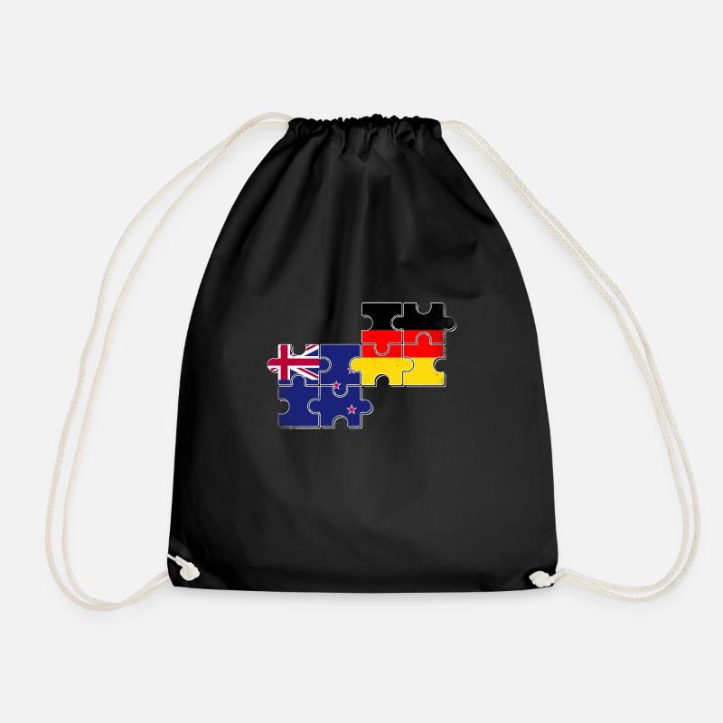 Neuseeland Deutschland Flagge Neuseeländisch - Turnbeutel - Schwarz