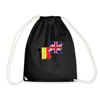 Belgium Great Britain Flag Belgian British - Drawstring Bag - black - Front