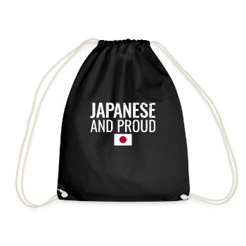 Japanese And Proud Japan Japanese Flag Japanese - Drawstring Bag - black - Front