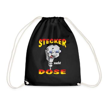 FD - Stecker sucht Dose - Elektriker Sex Fun - Turnbeutel - Schwarz - Vorne