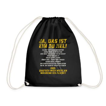 3D-Heli Modellflieger FAQ Akku auf dunkel - - Turnbeutel - Schwarz - Vorne