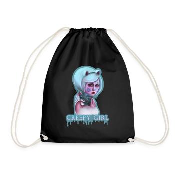 Creepy Girl Pastel Goth Girl Kawaii - Sac de sport léger - noir - Devant