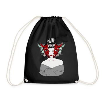 Japanese Demons Geisha - Drawstring Bag - black - Front