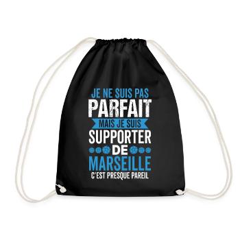 Cadeau Supporter Marseille Foot Marseillais Humour - Sac de sport léger - noir - Devant