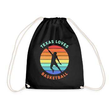 Texas basketball design for proud Texas fans - Drawstring Bag - black - Front