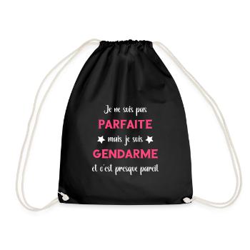 Je suis suis pas parfaite mais gendarme - Sac de sport léger - noir - Devant