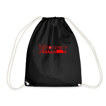 Balcony party in the living room logo - Drawstring Bag - black - Front