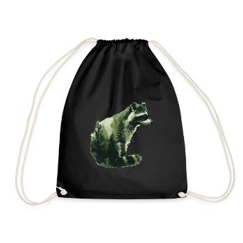 Mignon raton laveur raton laveur nature bébé raton laveur forêt - Sac de sport léger - noir - Devant