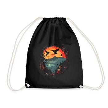 hummingbird, bird, nature, animals, wilderness, nectar - Drawstring Bag - black - Front