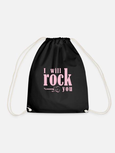 Rock nouveau-né - écriture rose en anglais - Sac de sport léger - noir