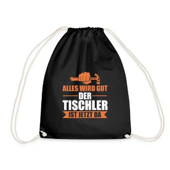 Handwerk Meister Schreiner Tischler Geschenk - Turnbeutel - Schwarz - Vorne