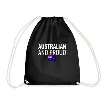 Australian And Proud Australische Flagge - Turnbeutel - Schwarz - Vorne