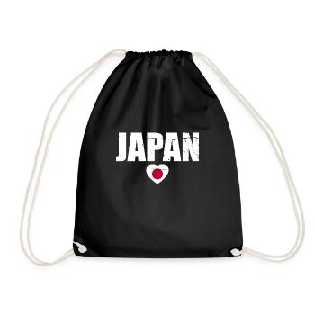 Japan Japanische Flagge Japaner - Turnbeutel - Schwarz - Vorne