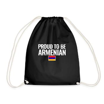 Proud To Be Armenian Armenia Armenian Flag - Drawstring Bag - black - Front