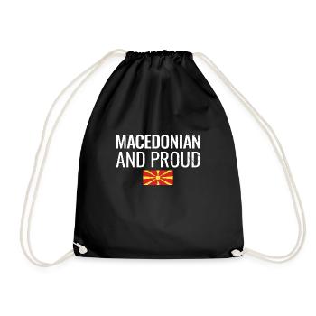 Macédonien et fier Mazedonisch Mazedonier - Sac de sport léger - noir - Devant