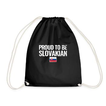 Proud To Be Slovakian Slovakia Slovak Slovak - Drawstring Bag - black - Front