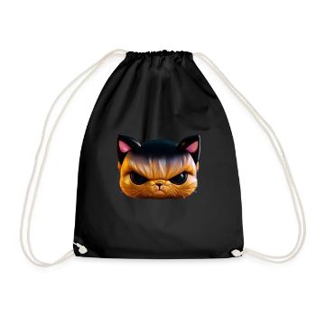 Visage magique de chat en colère! - Sac de sport léger - noir - Devant