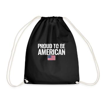 Proud To Be American Amerikanisch USA - Drawstring Bag - black - Front