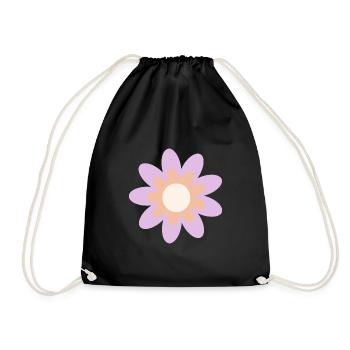 Flower pastel flower flowers pastel flowers lilac - Drawstring Bag - black - Front