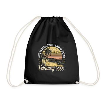 60th Birthday - Legend since February 1965 - Drawstring Bag - black - Front