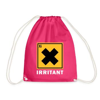 IRRITANT WARNING SIGN - Drawstring Bag - fuchsia - Front