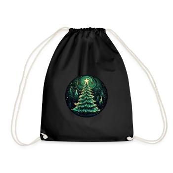 Sapin de Noël d’hiver - Sac de sport léger - noir - Devant