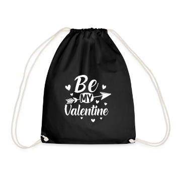 Be my Valentine - Valentine's Day Geschenk - Turnbeutel - Schwarz - Vorne