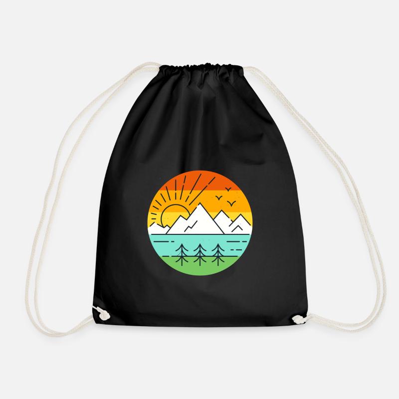 Landscape Nature - Drawstring Bag - black