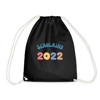 Schulkind 2022 Erste Klasse Geschenke und Shirts - Turnbeutel - Schwarz - Vorne