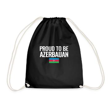 Proud To Be Azerbaijan Aserbaidschan Flagge - Turnbeutel - Schwarz - Vorne