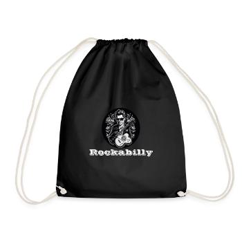 Rockabilly weiß - Turnbeutel - Schwarz - Vorne