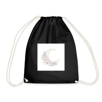 Moon Blossom Wreath - Drawstring Bag - black - Front