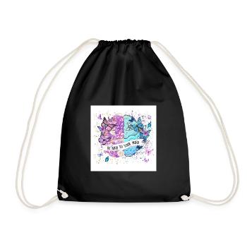 Be kind to your mind – Butterfly Heart - Drawstring Bag - black - Front