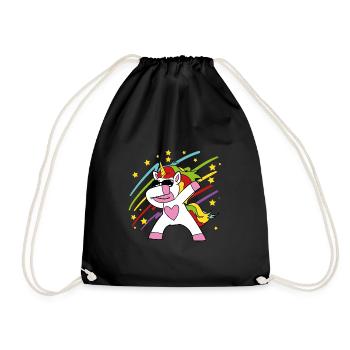 Cute Funny Cool Unicorn Unicorns fable - Drawstring Bag - black - Front