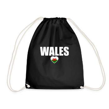 Wales Welsh flag Welsh - Drawstring Bag - black - Front