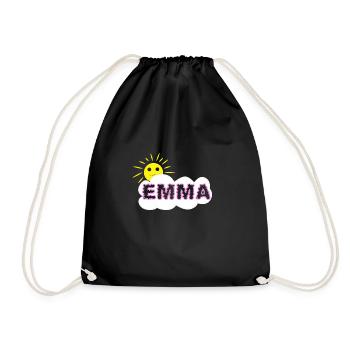 first name girl cloud emma - Drawstring Bag - black - Front
