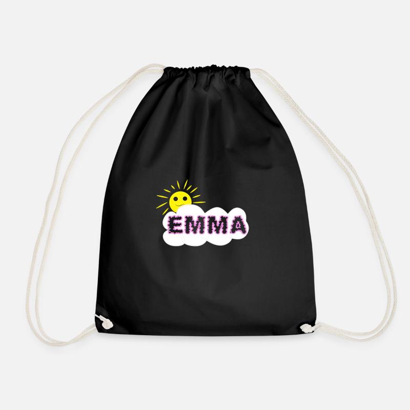 Vorname Mädchen Cloud Emma - Turnbeutel - Schwarz