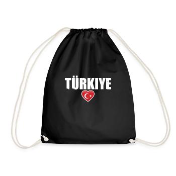 Türkiye Vintage Turkish Flag Turkish Turkey - Drawstring Bag - black - Front