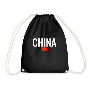 China Chinese Flag Chinese - Drawstring Bag - black - Front