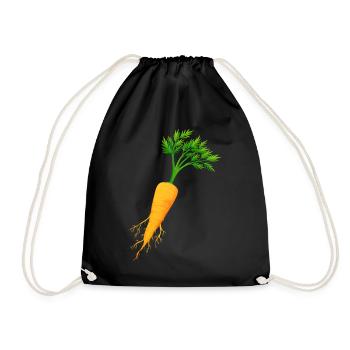 Carrot - Vegetable - Vegan - Drawstring Bag - black - Front