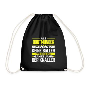 DORTMUNDER - Böller - Turnbeutel - Schwarz - Vorne