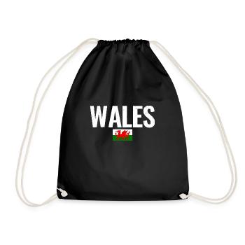 Wales Welsh flag Welsh - Drawstring Bag - black - Front