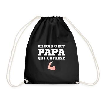 Ce soir c'est papa qui cuisine - Sac de sport léger - noir - Devant