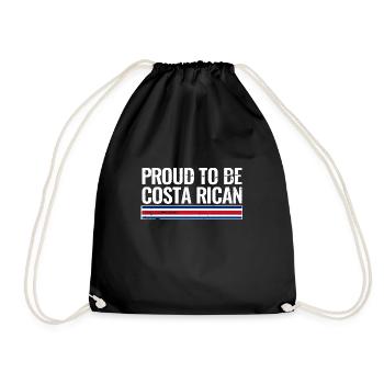 Proud To Be Costa Rican Costa Rica Flag - Drawstring Bag - black - Front