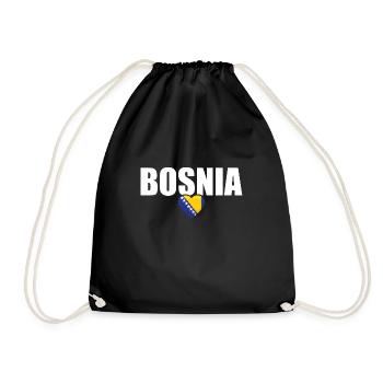 Bosnien Herzegowina Stolz Balkan Bosnische Flagge - Turnbeutel - Schwarz - Vorne