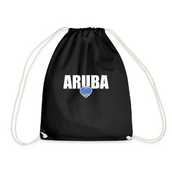 Aruba Arubanische Flagge Stolzer Arubaner - Turnbeutel - Schwarz - Vorne