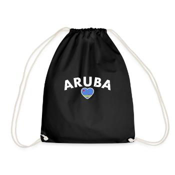 Aruba Arubanische Flagge Stolzer Arubaner - Turnbeutel - Schwarz - Vorne